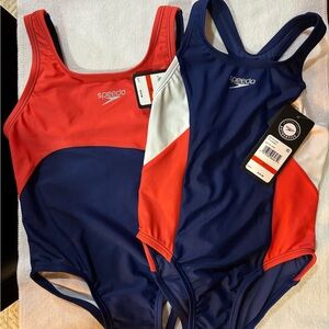 Speedo Navy and Red Swimsuit Duo